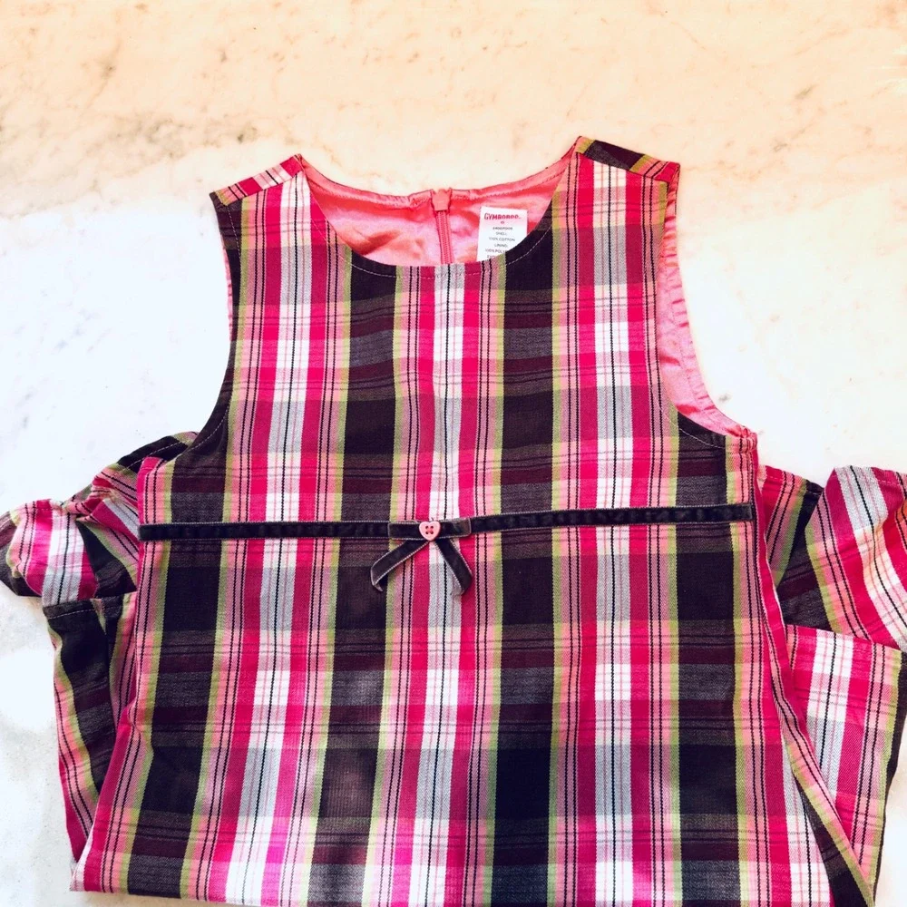 Gymboree Plaid Dress Girls Sleeveless‎ Party Casual Cotton Blend Size 6